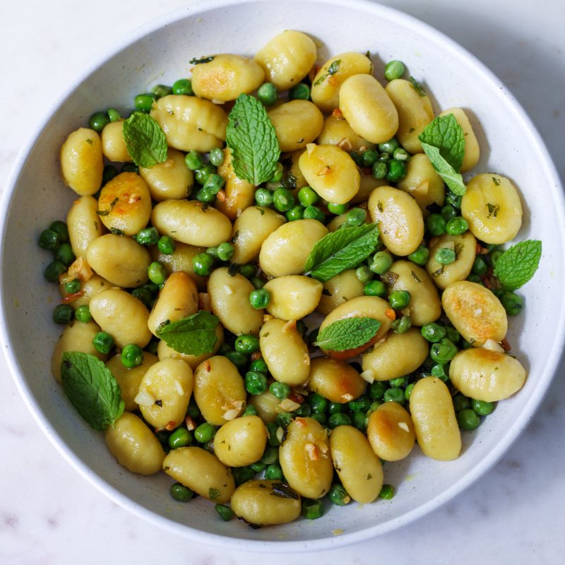 Peas & Mint Gnocchi with Seed Parmesan